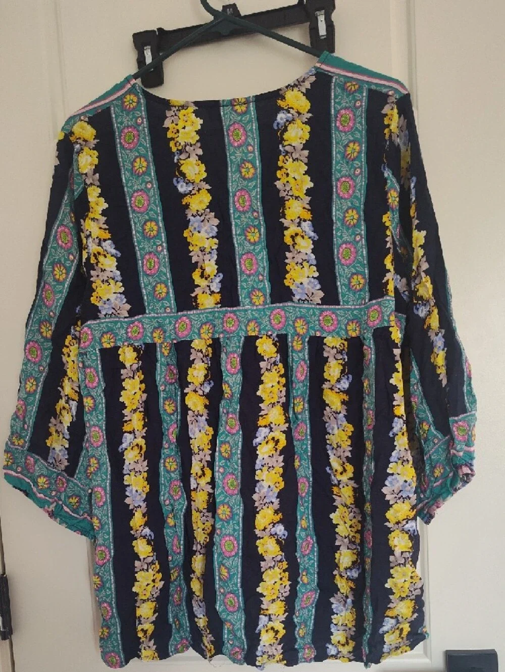 Suzanne Betro Teal, Navy & Yellow Floral Tunic - Picture 4 of 4